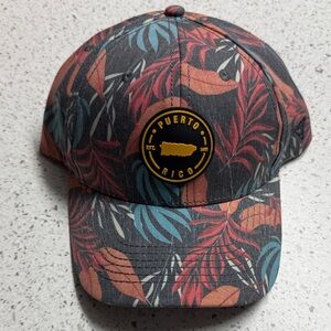 Puerto Rico Patch Tropical Leaf Baseball Cap - Multicolor